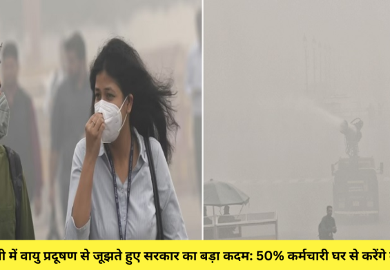 दिल्ली में वायु प्रदूषण से जूझते हुए सरकार का बड़ा कदम: 50% कर्मचारी घर से करेंगे काम!